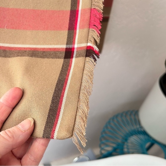 EVAN PICONE Vtg 90s Tartan Plaid Wrap Midi Skirt Belt Loops Tan Pink Size 10 - Picture 3 of 11